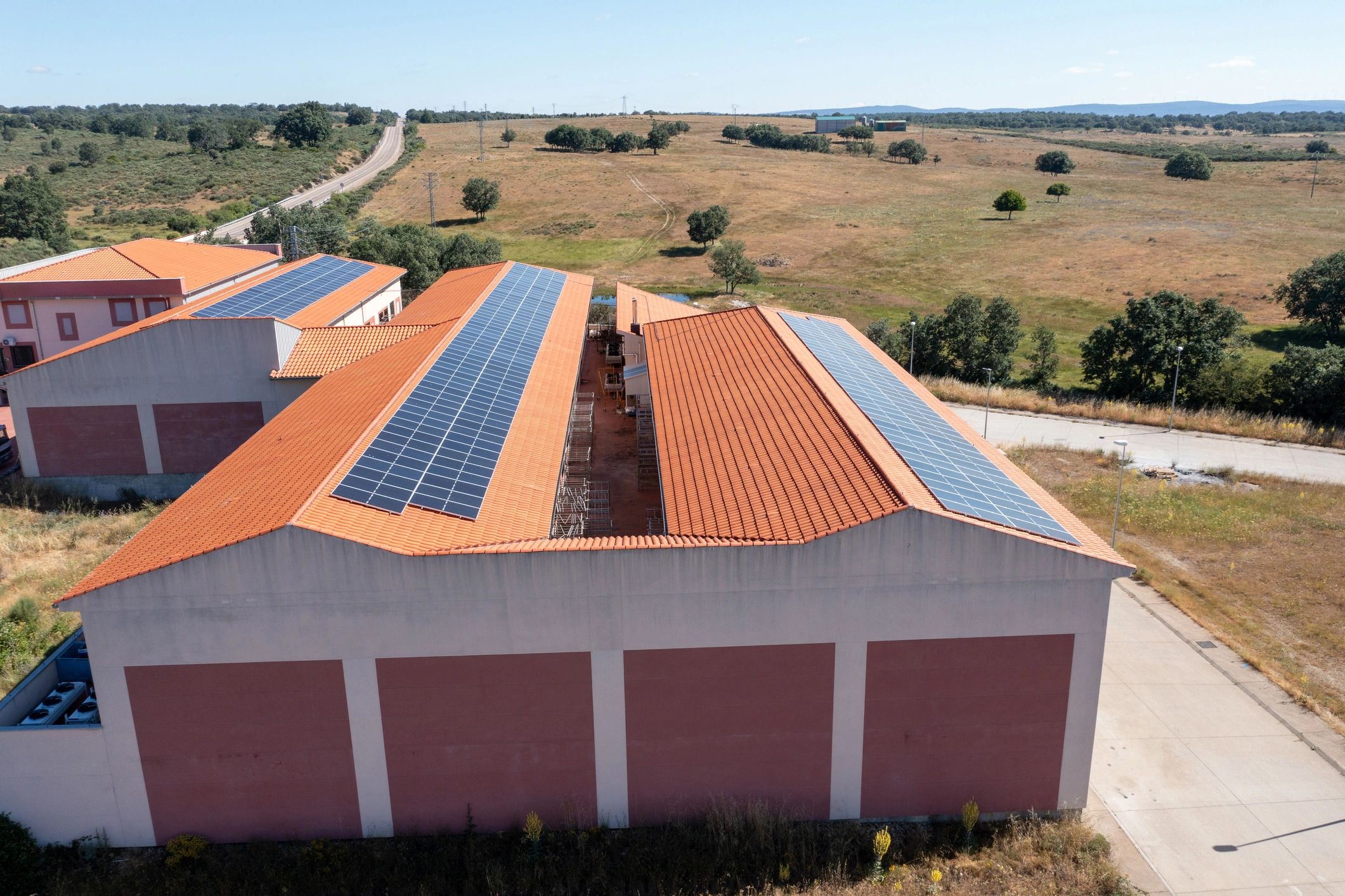 Commercial rooftop solar panel installation