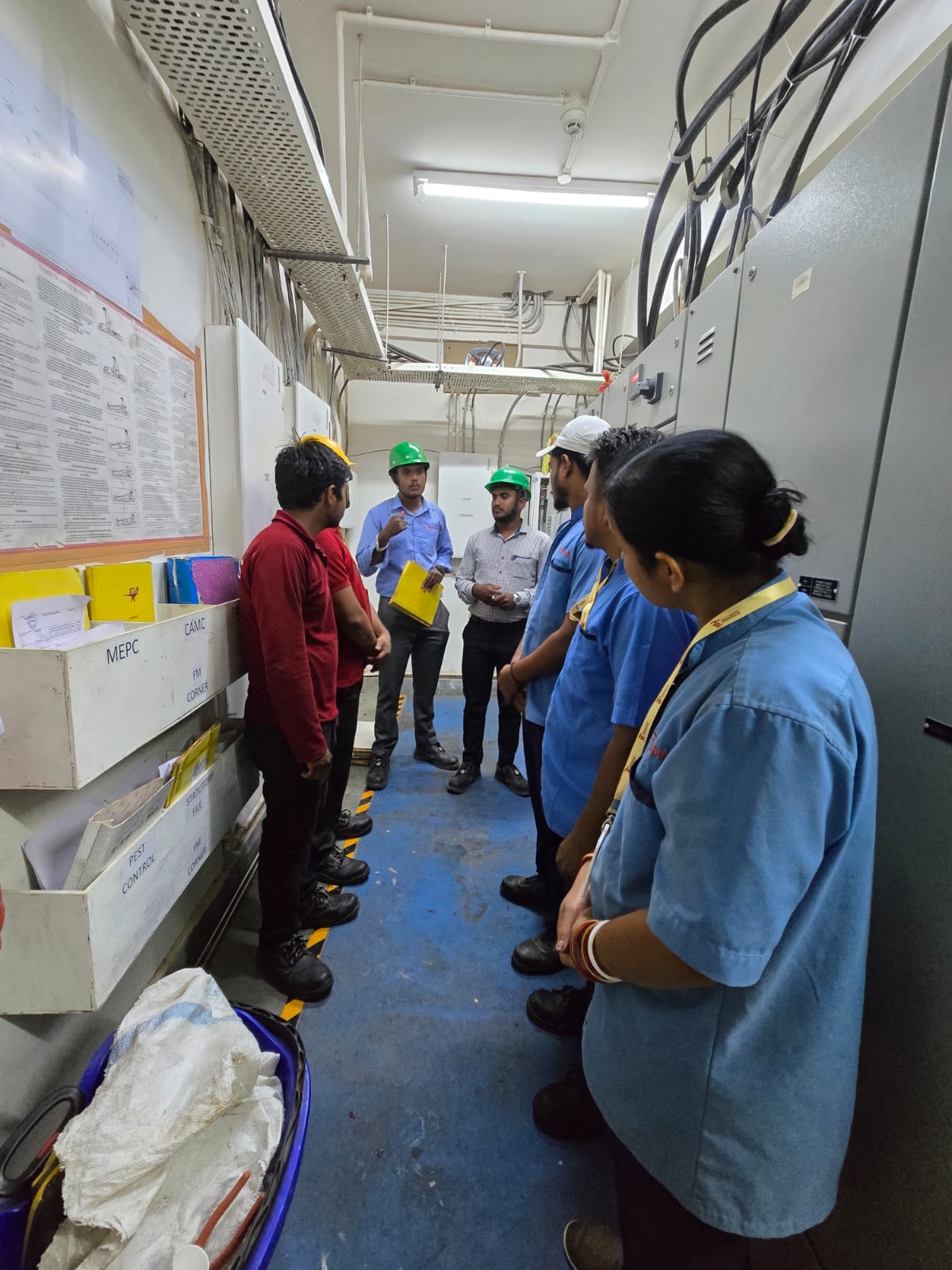 Facility maintenance team on site